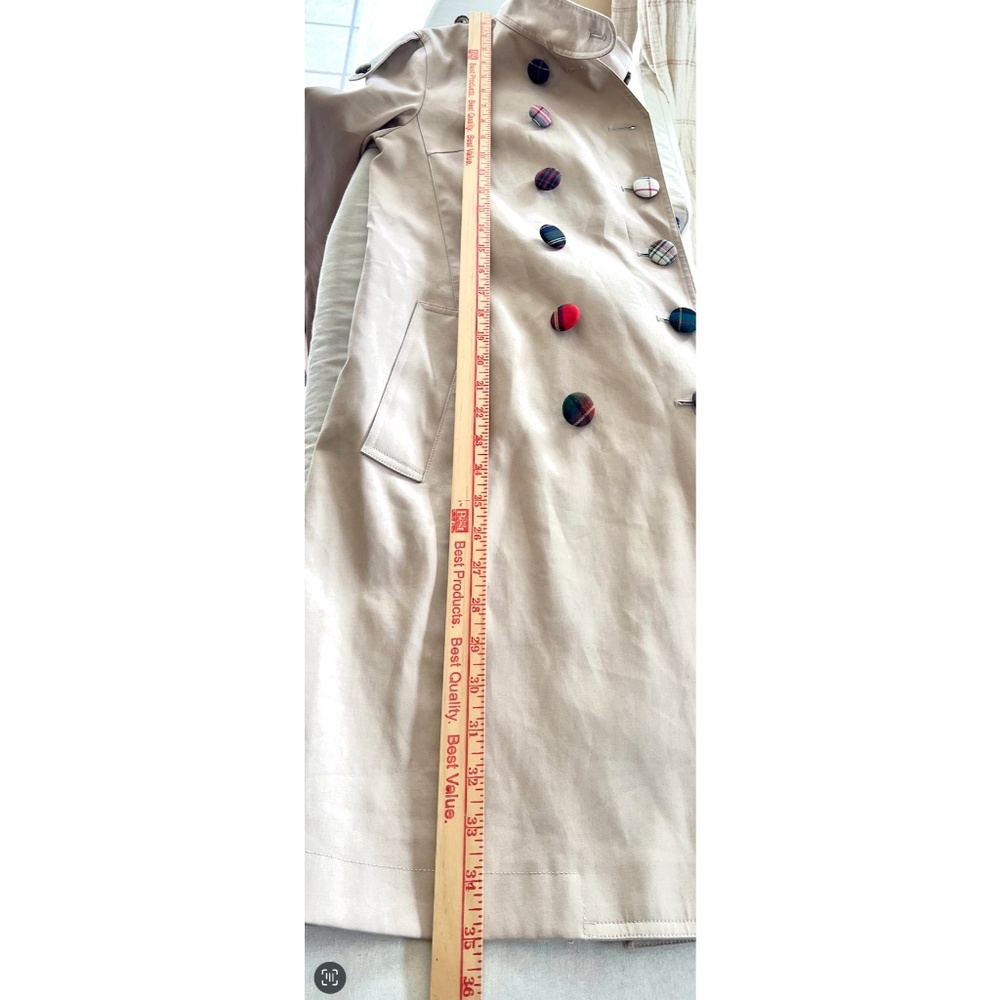 RAMDANE by Ramdame Touhami Trench Coat with Surplus Plaid Buttons - M - Picture 13 of 16